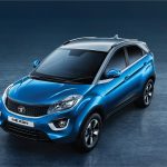 Tata Nexon in blue color front view