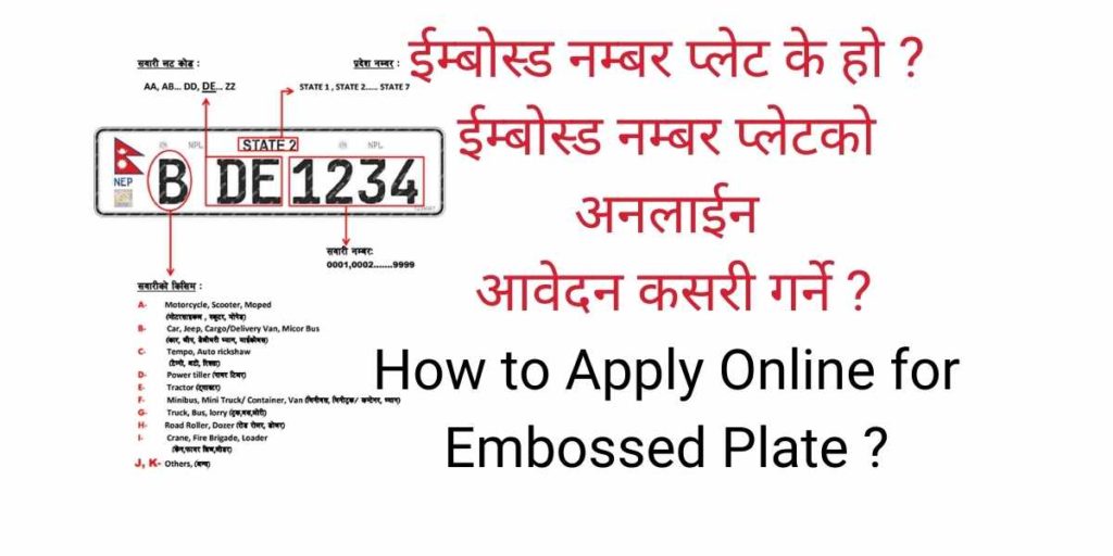 how to apply embossed number plate in nepal